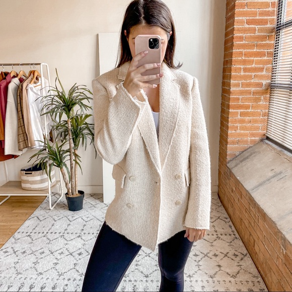 Tweed Blazer Ivory 
